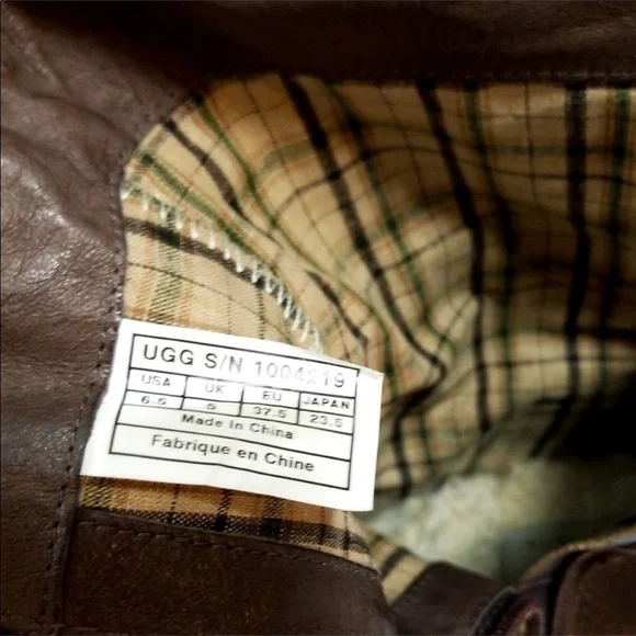 UGG Lou Croco moto brown leather crocodile textured boots 6.5 - Picture 7 of 7